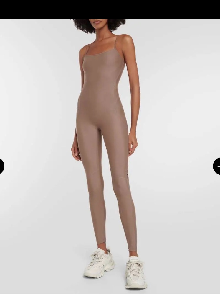 Balenciaga Nylon Blend Activewear Bodysuit Logo Jumpsuit Size M Eu 38